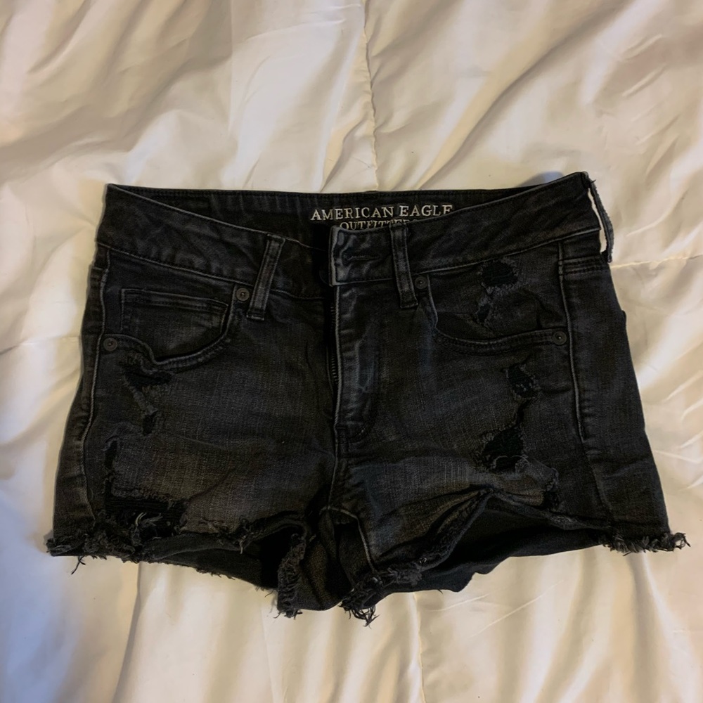 Black “Super Stretch” Midi Shorts